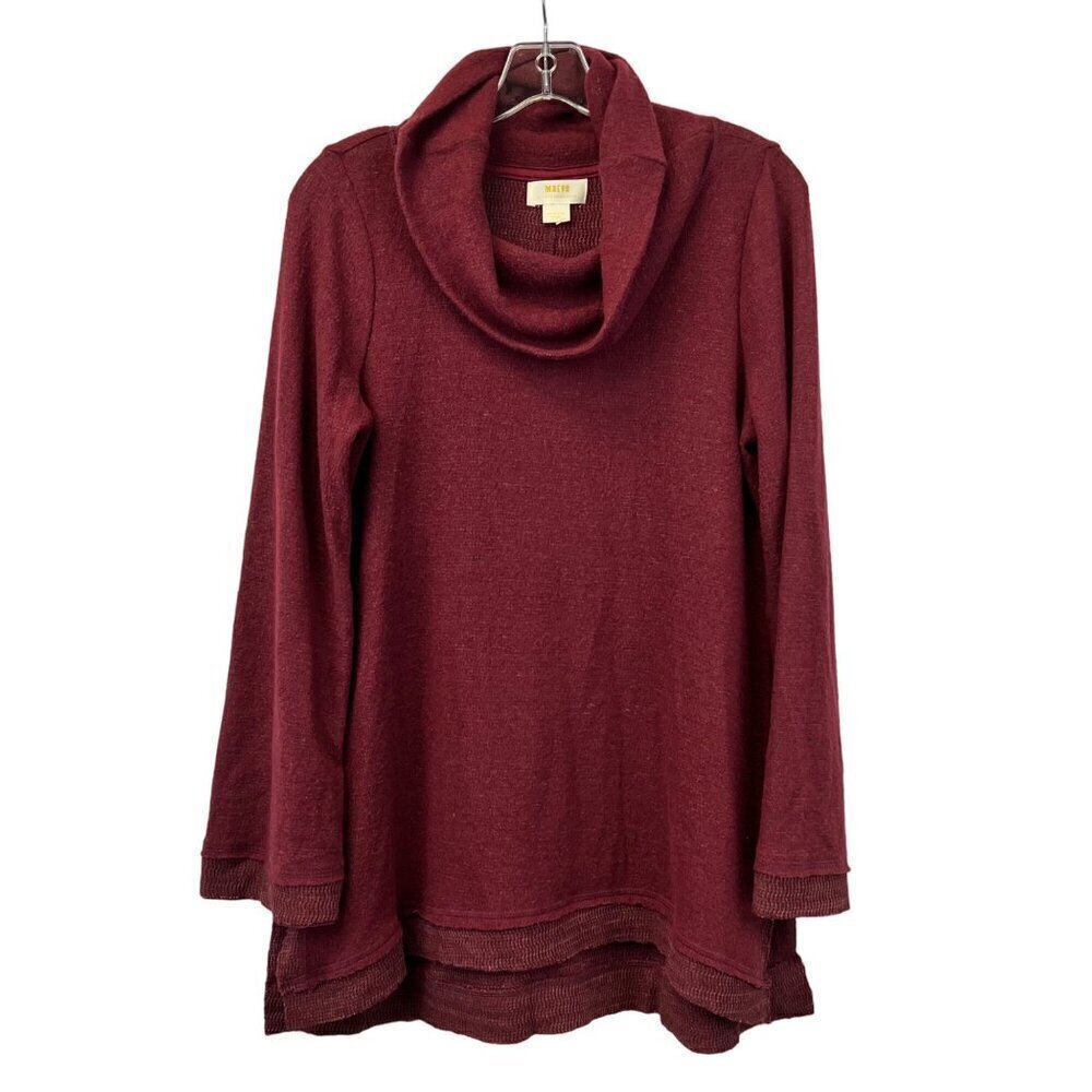 Maeve by Anthropologie Women’s Cowl Neck Sweater Long Sleeve Wine Medium Soft